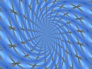 Aufkleber - blooming twigs of basket willow, salix viminalis and blue sky - abstract plant background, graphics 