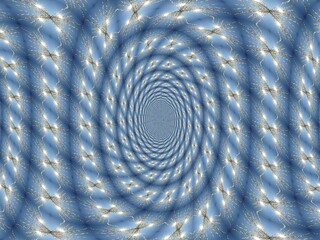 Poster - Blooming twigs of Basket willow, Salix viminalis, blue sky and sun rays - abstract plant background, graphics with vortex, space and infinity effect. Topics: nature, vegetation, wallpaper, abstraction