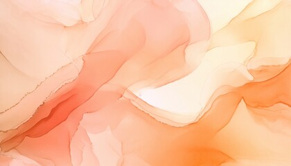 Wall Mural - Abstract watercolor background in soft peach tones with flowing shapes, ideal for creative projects.