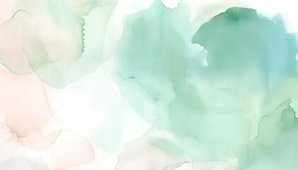 Wall Mural - Abstract watercolor background in soft greens and pinks for artistic designs.