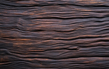 Aufkleber - A close-up view of textured dark wood showcasing natural patterns and grooves, highlighting its organic beauty and unique character.
