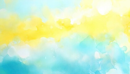 Wall Mural - soft watercolor background featuring gentle blue and yellow hues, perfect for design projects.