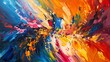 © Rashid Ansari - With each stroke of the brush, the canvas is transformed into a vibrant explosion of color and emotion, as bold paint strokes come together to create an abstract pattern