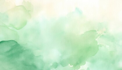 Wall Mural - Soft green watercolor abstract art on a light background for artistic projects and design applications.