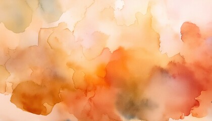Wall Mural - Abstract watercolor background with soft orange and beige tones, perfect for artistic projects and design layouts.