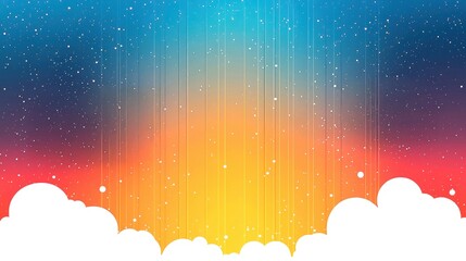 Wall Mural - Colorful abstract background with clouds and a gradient sky.