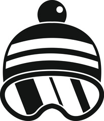 Poster - stylish winter hat with goggles provides essential protection from cold weather during winter sports