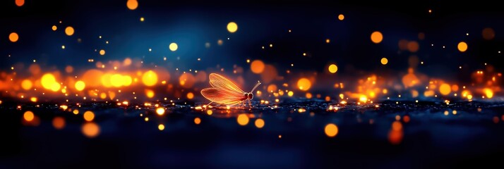 Wall Mural - A mesmerizing scene of glowing lights and vibrant colors in a dreamy environment.