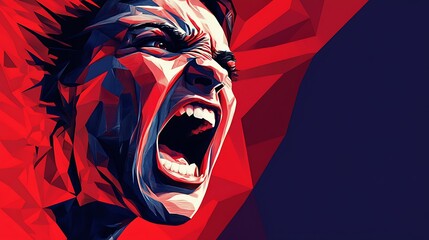 Geometric Illustration of an Angry Expression