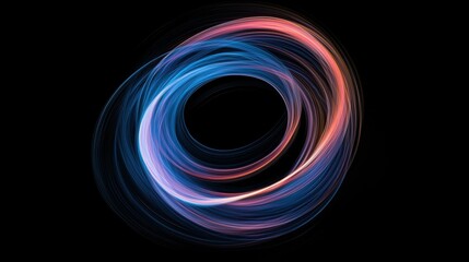 Poster - a blue and red spiral with a black background