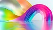 © Marsy - Rainbow abstraction, smooth curves and color transitions, rainbow reflections. Simple and elegant composition, modern atmospheric background