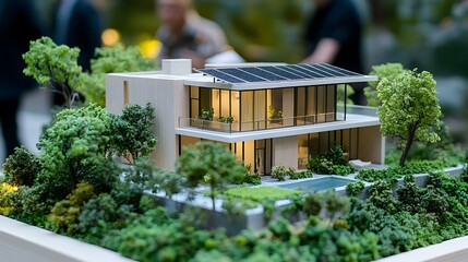Poster - Modern House Model with Green Surroundings