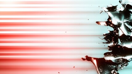 Poster - A striking image showcasing an energetic blur of red and white light merging with abstract dark metallic forms, suggesting movement and transformation.