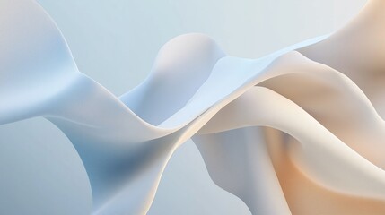 Poster - soft fabric drapes gracefully in pastel colors, creating a tranquil atmosphere with gentle curves an