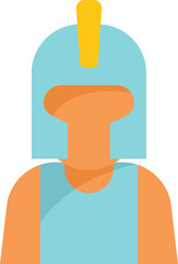Poster - simple vector illustration of a roman soldier wearing a helmet with a crest