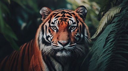 Wall Mural - a close-up image of an endangered tiger in the wild, highlighting the importance of conservation eff