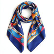© Fatih - A rich dark blue silk scarf with a bold geometric pattern that evokes wealth and geometric motifs.