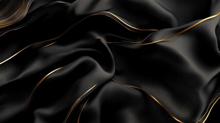 Poster - A black fabric with gold stripes on it
