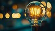 © Juan - Close-up of a glowing light bulb with blurred bokeh background