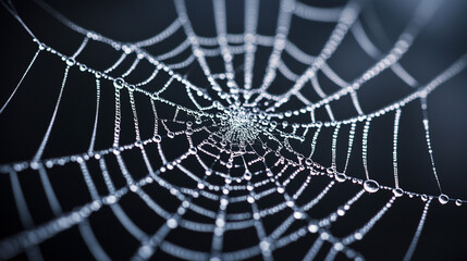 Dew Drops on Spiderweb   Nature Macro Photography