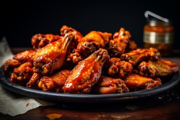 Wall Mural - Close up of fried chicken wings