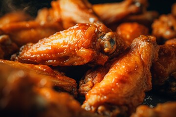 Wall Mural - Close up of fried chicken wings