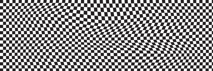 Poster - Black and white chess pattern. Checkerboard seamless vector illustration. Abstract checkered checkerboard for game. Grid geometric rectangle shape. Race flag. Retro mosaic floor.