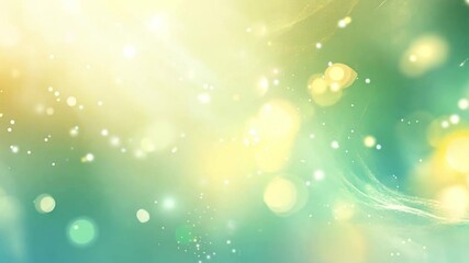 Poster - Soft golden and teal bokeh lights illuminating a serene background in a dreamy atmosphere during daylight hours
