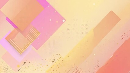 Poster - Abstract design featuring vibrant shapes and lines in soft pastel colors with a smooth gradient background