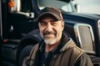 © NikoG - Smiling portrait of a middle aged Caucasian male trucker