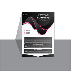 Wall Mural - unique and stylish business black and pink flyer design