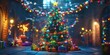 © 2rogan - Festively decorated Christmas tree adorned with vibrant lights and ornaments, perfect for holiday celebrations