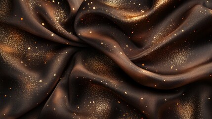 Poster - A piece of fabric with gold and brown colors and a lot of sparkles