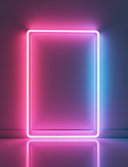 Poster - Neon holographic design features minimalist millennial aesthetic with a modern color palette.