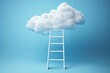 © Daria - Abstract representation of a ladder surrounded by clouds symbolizing career growth and development