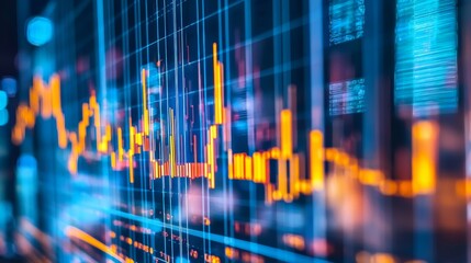 Fototapete - Comprehensive Dynamic Financial Market Data Visualization Featuring Engaging and Colorful Graphs and Charts