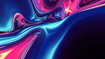 Wall Mural - liquid neon poster effect mockup video