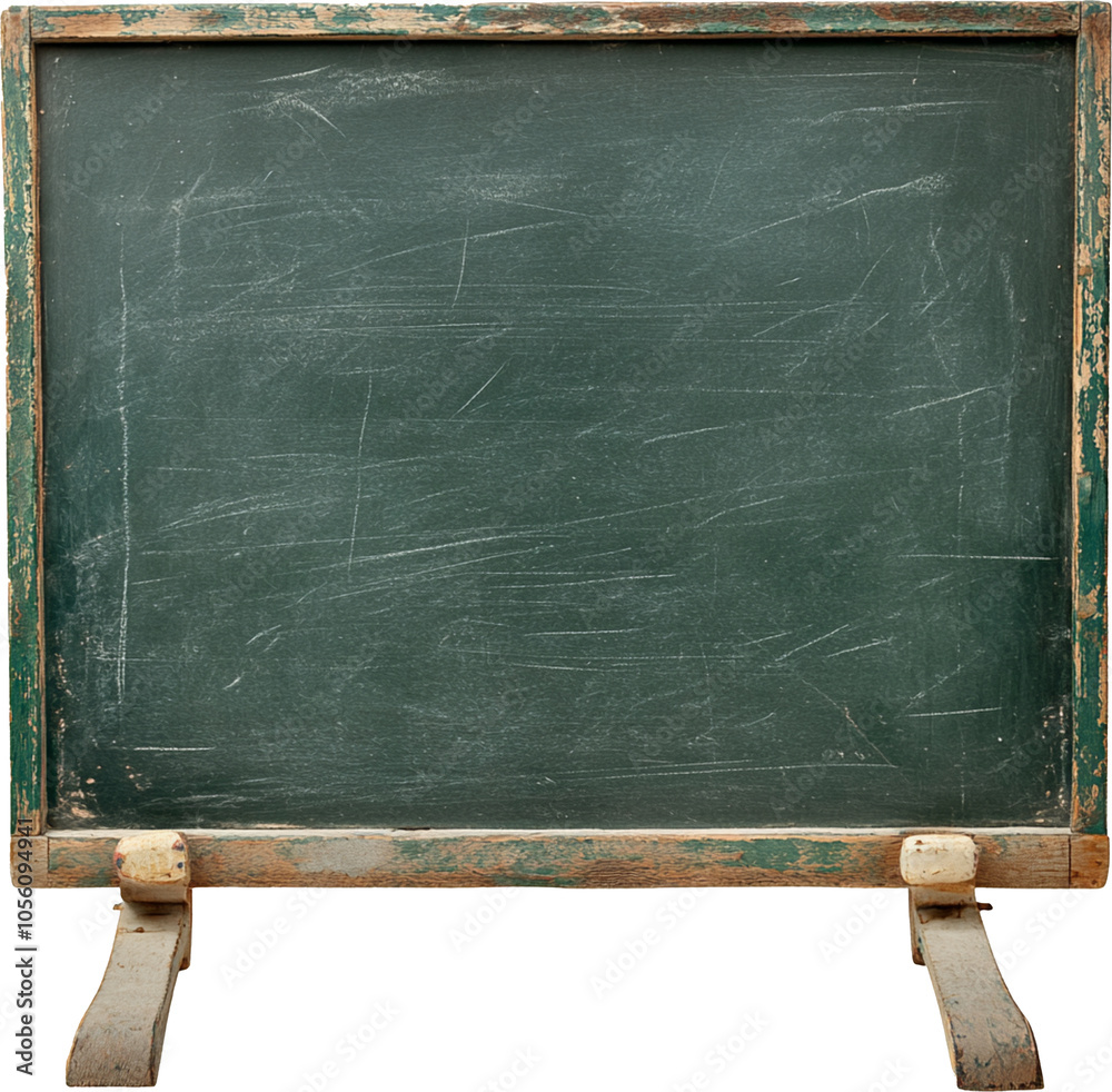 Green school chalkboard isolated on white transparent background, png ...