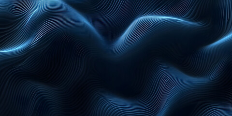 Poster - abstract wavy blue background. waves from many lines. digital space. holographic background
