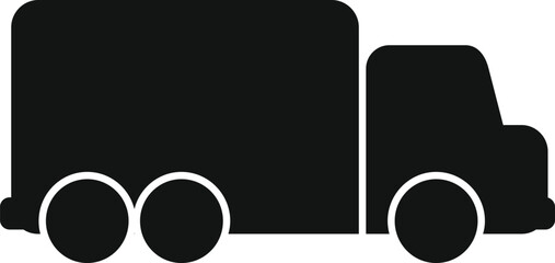 Poster - side view of a delivery truck, depicted as a simple black silhouette icon, representing transportati