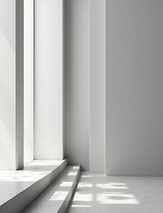 Poster - Grey abstract geometric design features bold stripes and clean lines on a minimalist elegant backdrop.