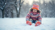 © StockShop - Joyful Winter Fun: Kid Playing in Snow - Adorable Children Enjoying Snowy Adventure in Cozy Winter Clothes