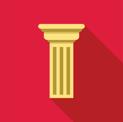 Poster - architectural detail featuring a golden fluted column, symbolizing strength, support, and classical 