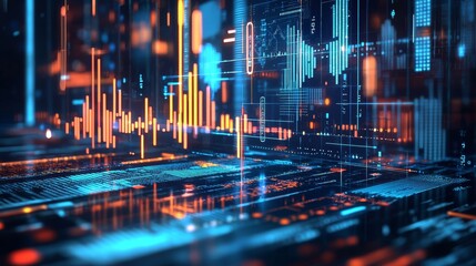 Poster - Explore innovative and futuristic data visualization techniques that incorporate digital elements and vibrant colors