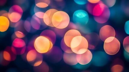 Wall Mural - this image features an abstract bokeh effect with colorful blurred lights, creating a vibrant and dy