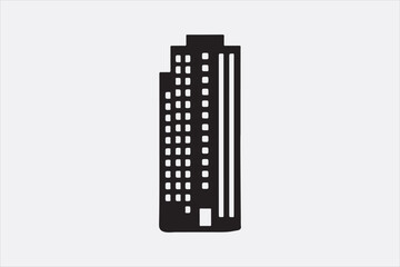 A black silhouette  vector of two city buildings