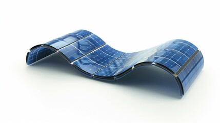 Innovative flexible solar panels on white background showcasing renewable energy technology