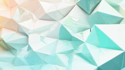 Poster - Abstract geometric design with layered triangular shapes in pastel colors creating a textured appearance