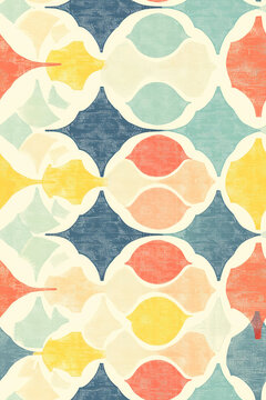 Vertical Seamless Vintage Pattern and Color Backgrounds. Retro Art Design For Your Creative.