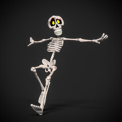 Wall Mural - funny skeleton is dancing